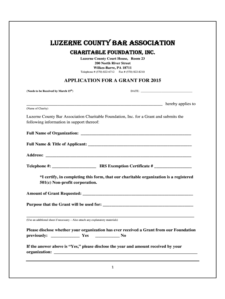  Download the Chairty Donation Grant Application Form 2015-2024