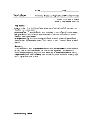 Comparing Regressive Progressive and Proportional Taxes  Form