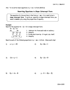 Unit 4 L 1 Math 8  Form