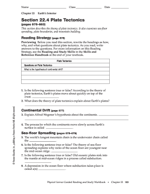 Section 22 4 Plate Tectonics Answer Key  Form