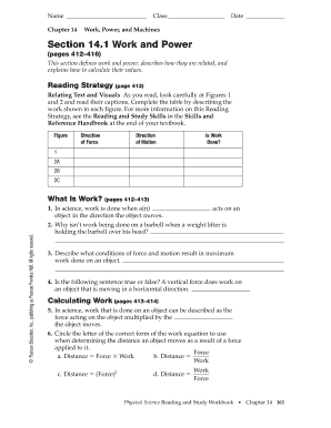 Section 14 1 Work and Power PDF Answer Key  Form