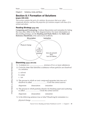 Section 8 1 Formation of Solutions Answers