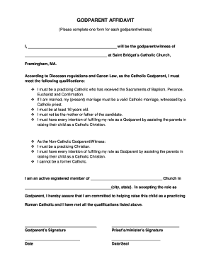 Godparent Contract  Form