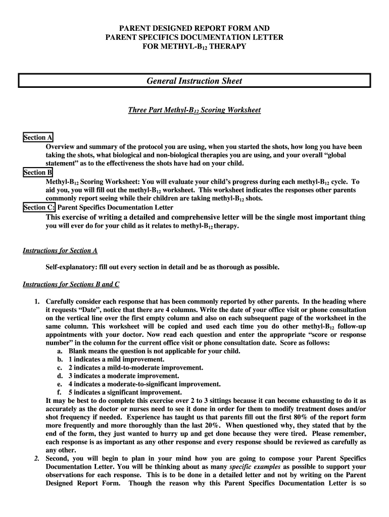 Dr Neubrander Parent Specifics Documentation Letter Form