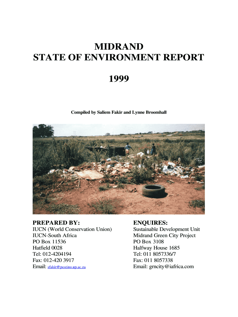 Midrand  State of the Environment South Africa  Soer Environment Gov  Form