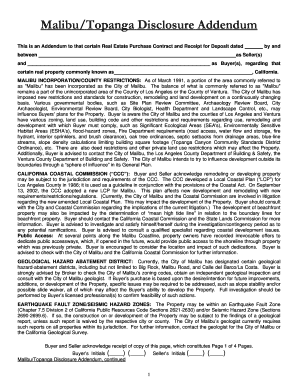 MalibuTopanga Disclosure Addendum Fabprefab  Form