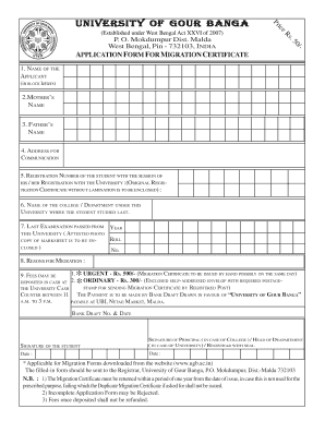 Ugb Migration Form PDF
