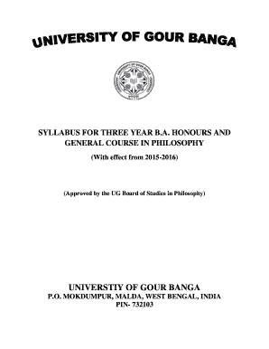 Gour Banga University English Honours Syllabus  Form
