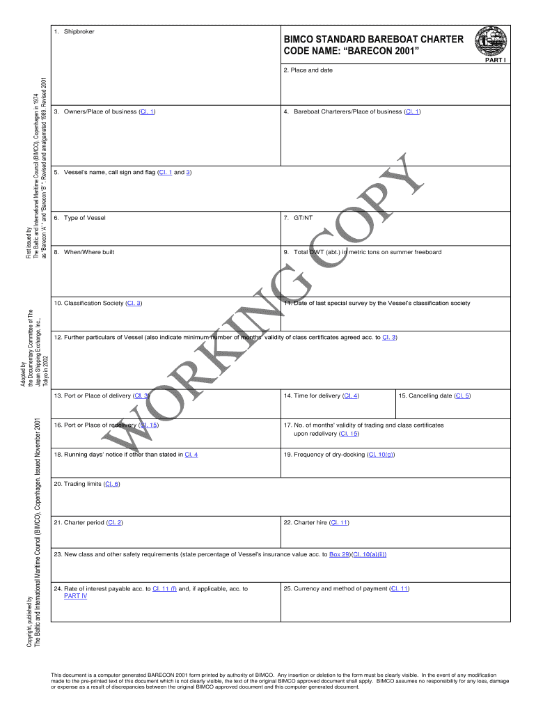 Barecon  Form