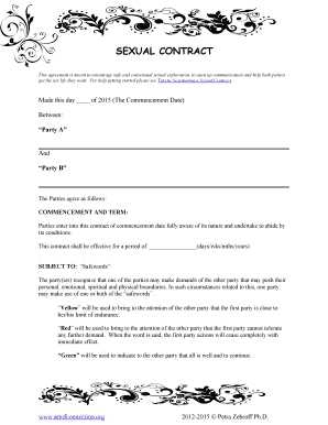 Sex Contract  Form