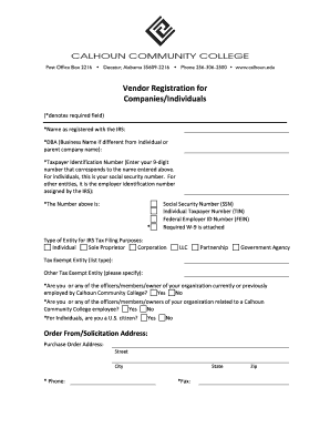 Vendor Information Packet Calhoun Community College Calhoun