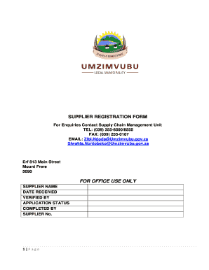 Umzimvubu Local Municipality Database Forms