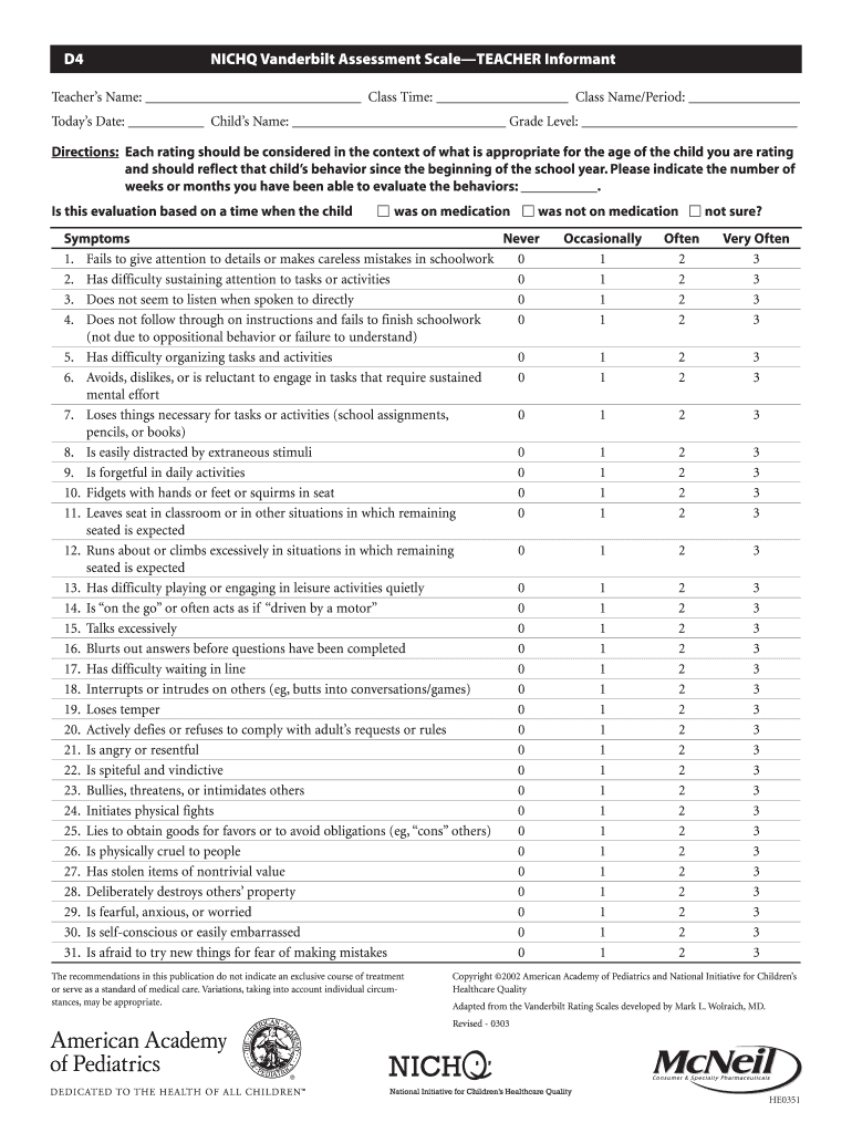 Behaviors Descriptions  Form