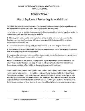 Equipment Waiver Template  Form