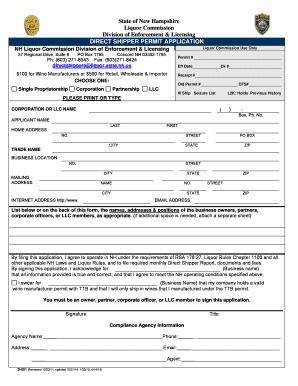 State of New Hampshire Direct Shipper Application NH Gov  Form