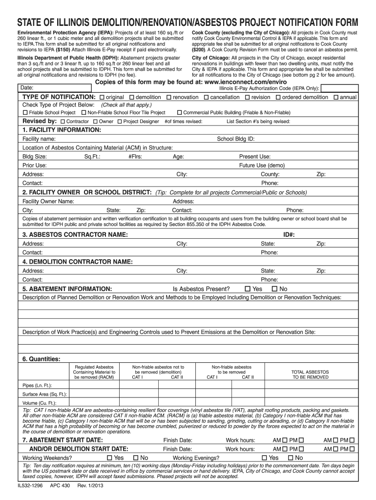 Illinois Demolition Form