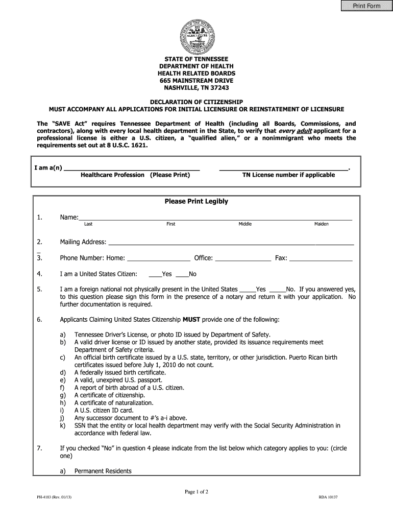 Citizenship Applications  Form