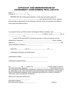 Affidavit of Memorandum  Form