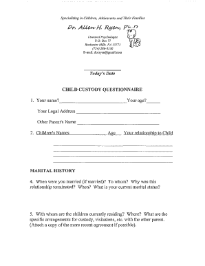 Custody Children Child  Form