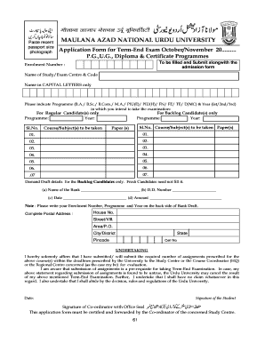 Manuu Distance Exam Form