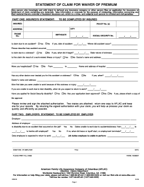 Aflac Hc0019  Form