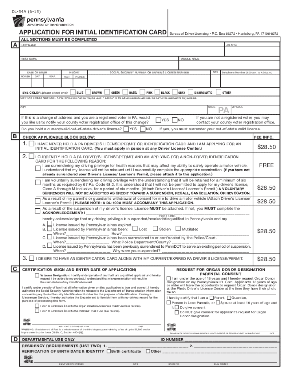  APPLICATION for INITIAL IDENTIFICATION CARD 2021-2024