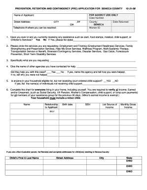 Prc Application 10 Seneca County Department of Job and  Form