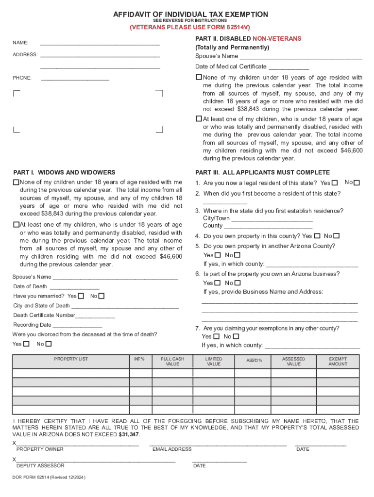 Dor 82514 Affidavit Complete With Ease AirSlate SignNow