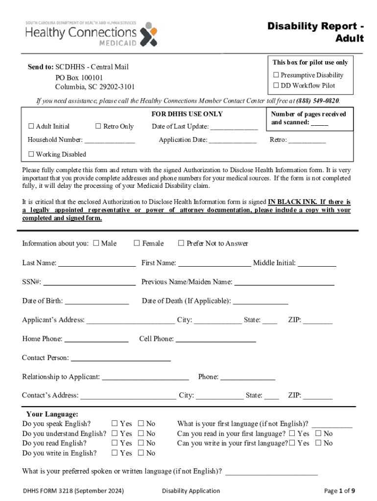 Disability Application Form
