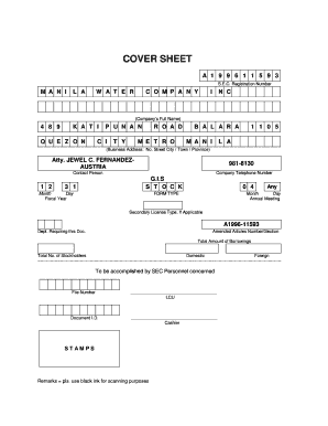 Sec Cover Sheet for Gis  Form