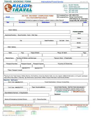 How 2 Fill in International Travel and Application Booking Form