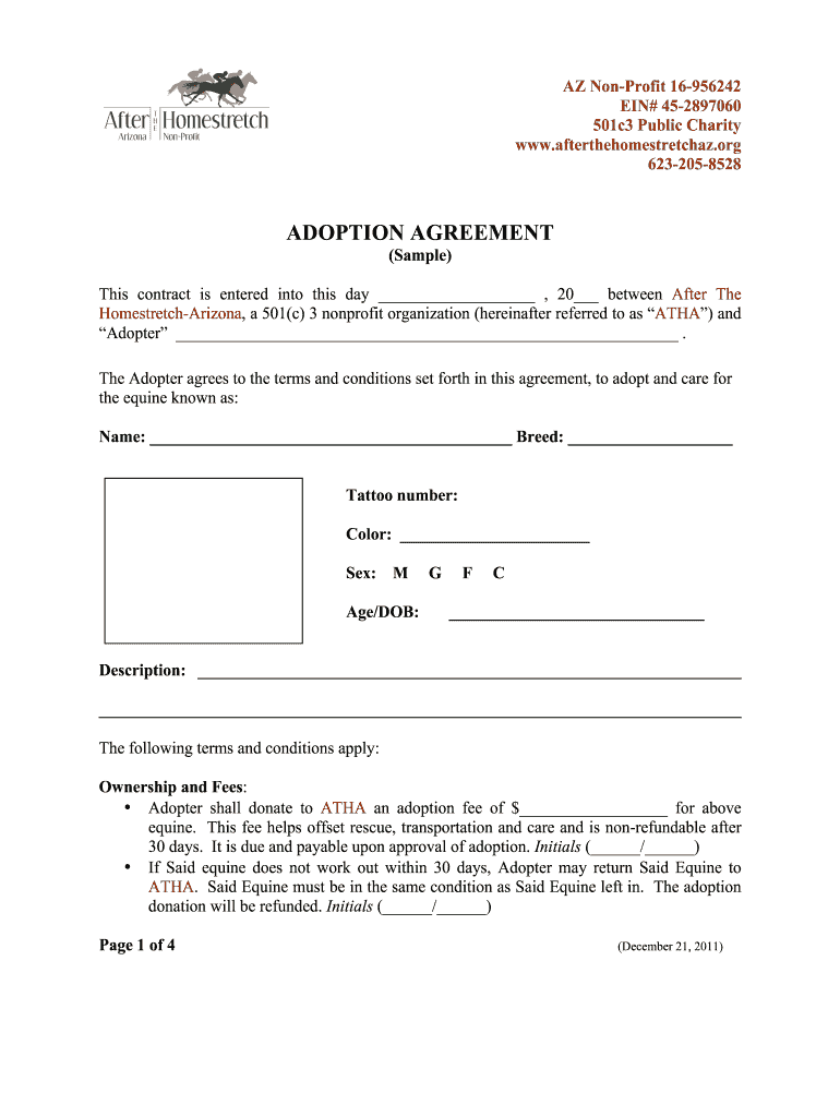  ATHA Sample Adoption Agreement  Afterthehomestretchaz 2011-2024