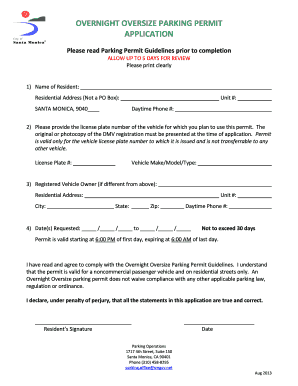  Overnight Oversize Parking Permit Application City of Santa Monica Smgov 2013-2024