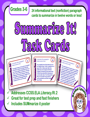 Summarizing Task Cards  Form