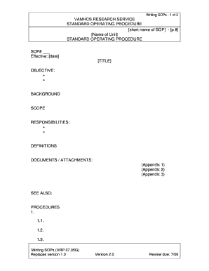 Template of SOP Format