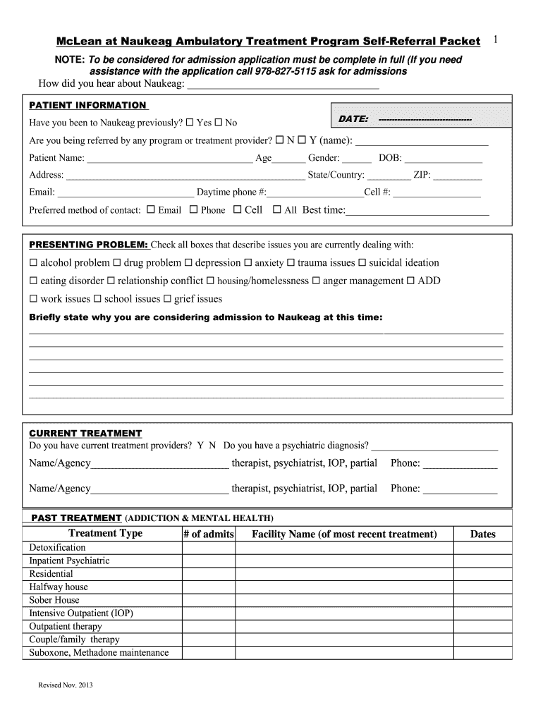  Naukeag Referral Packet Form 2013