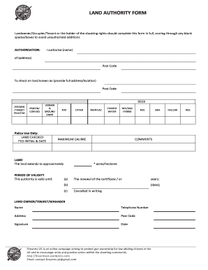 Land Authority Form