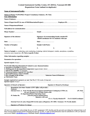 Cifc Form for Sem Iit Bhu