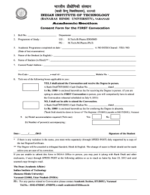 Bhu Convocation  Form