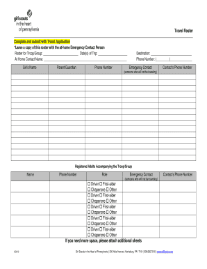 Trip Application Form