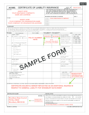 Blank Coi Form