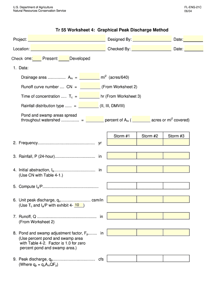 Tr 55 Worksheet 4  Form