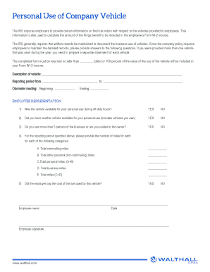 Business Vehicle Information Form