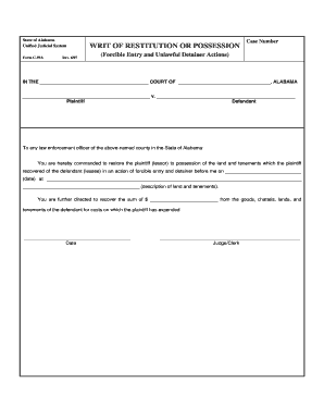 Writ of Restitution or Possession E Forms Madisoncountycircuitclerk