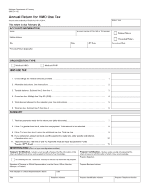 5200, Annual Return for HMO Use Tax 5200, Annual Return for HMO Use Tax Michigan  Form