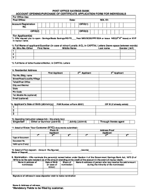 Pdf Account Opening Form For Resident Individuals Part I