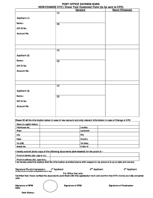 Post Office Kyc Form