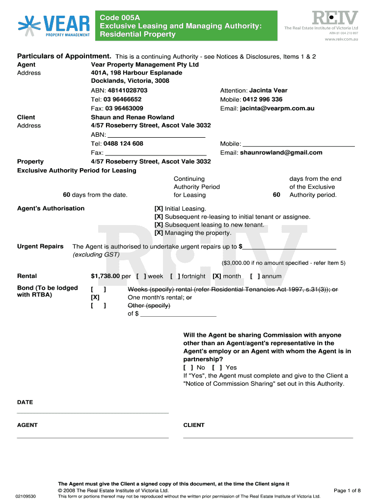 Code 005a Blank Form