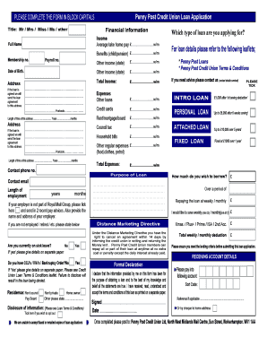 Penny Post Loans  Form