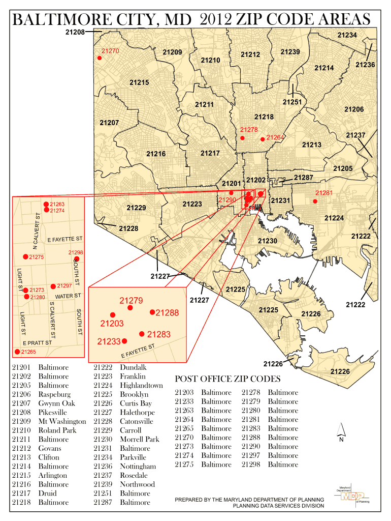 Baltimore City Zip Codes Map  Form